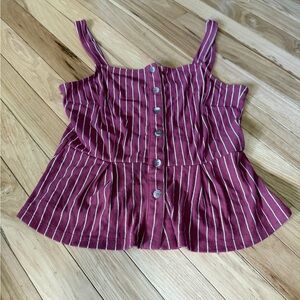 Striped Button-Up Tank Top Size S